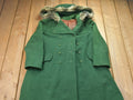 Vintage 1990s Wool Fur Hooded Full Length Jacket