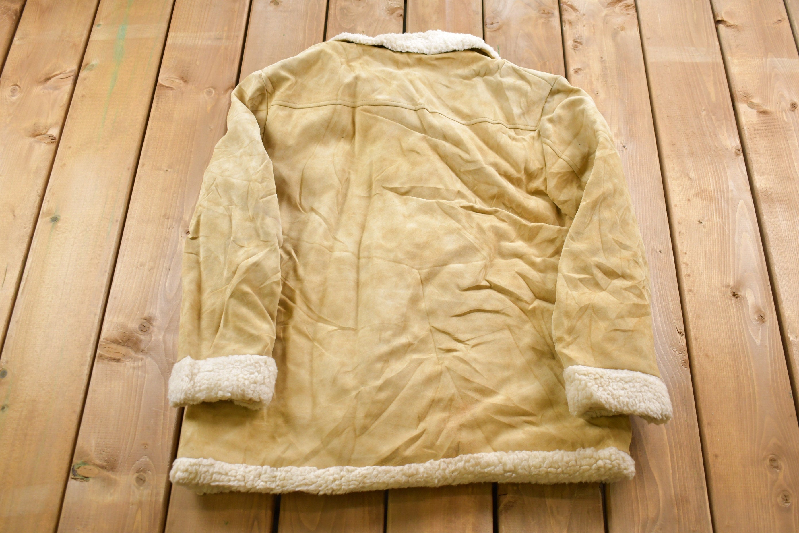 Vintage 1980s Suede Leather Shearling Jacket