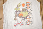 Vintage 1995 Cleveland Browns NFL Looney Tunes Graphic Tank Top Shirt Made In USA