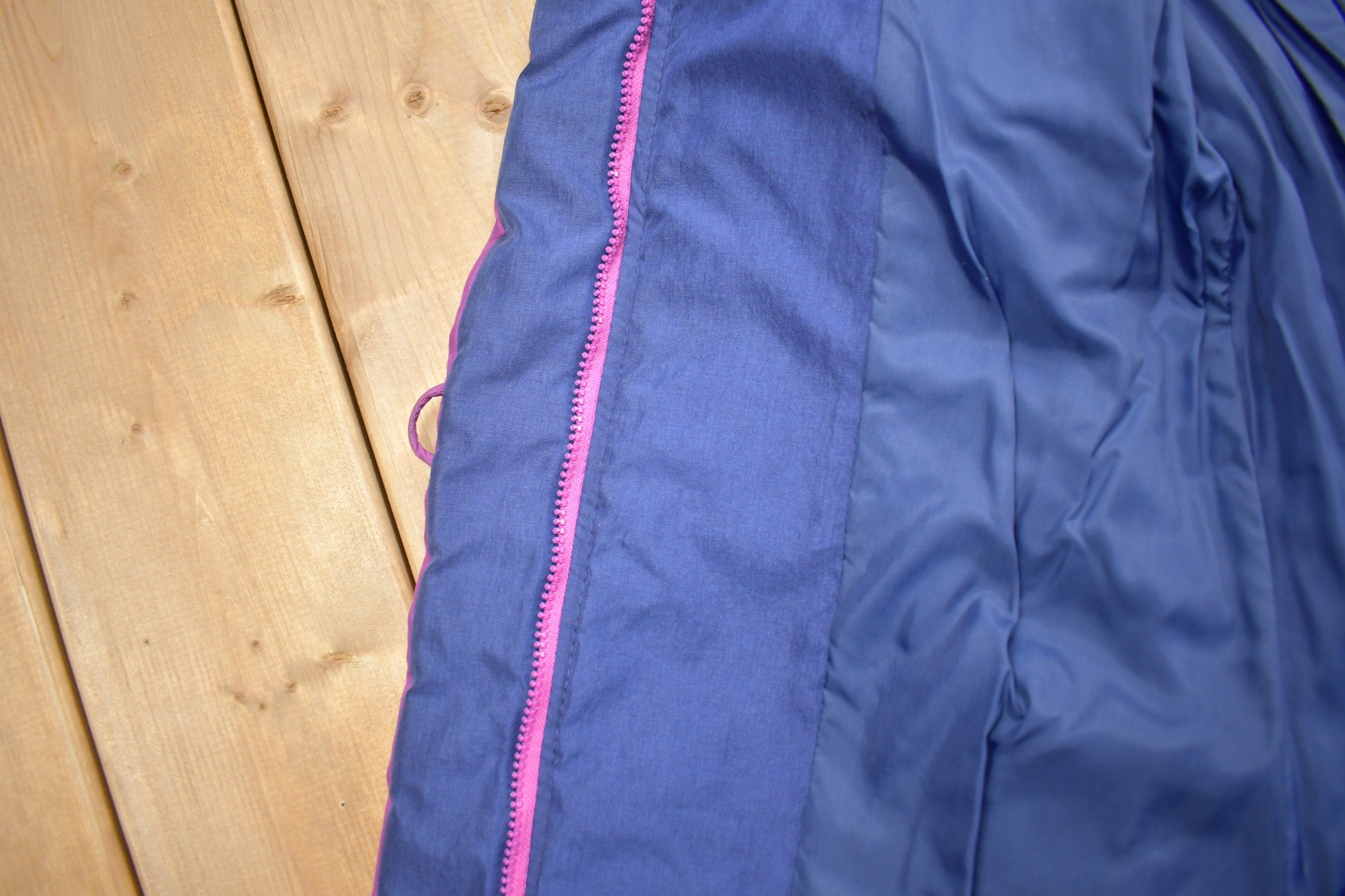 Vintage 1990s Purple Full Length Down Fill Puffer Jacket