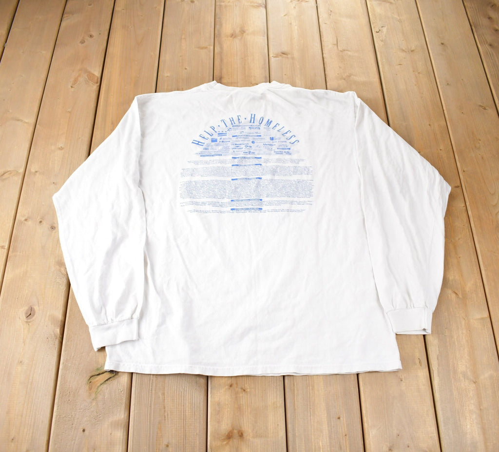 Vintage 1999 Help The Homeless Walkathon Souvenir Travel Long T Shirt Made In USA