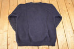 Vintage 1980s Peter Storm Ribbed Wool Knit Crewneck Sweater Men's L /