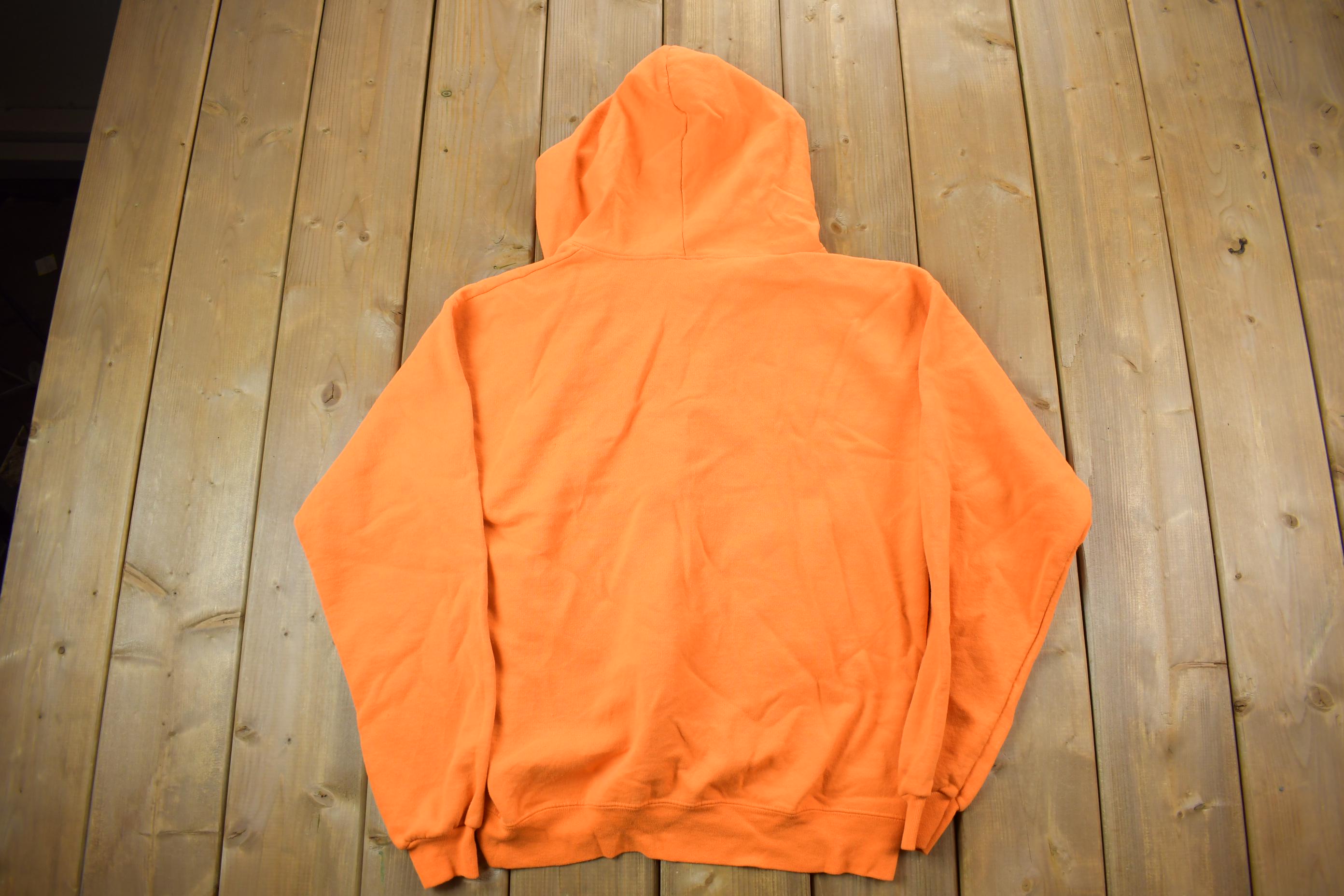 Vintage 1990s Blank Orange Full Zip Hoodie