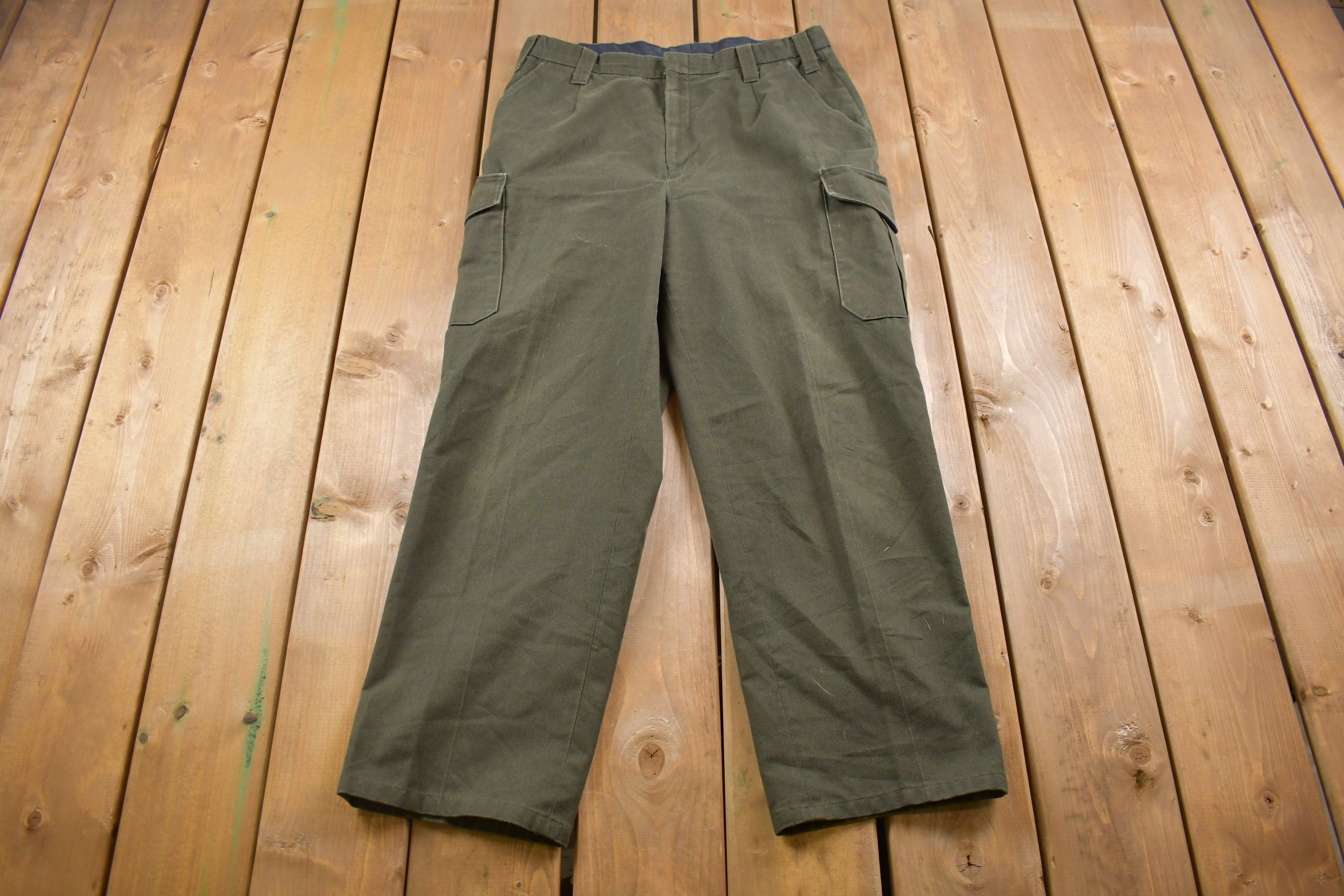 Vintage 1990's Green Cargo Pants 33 x 28