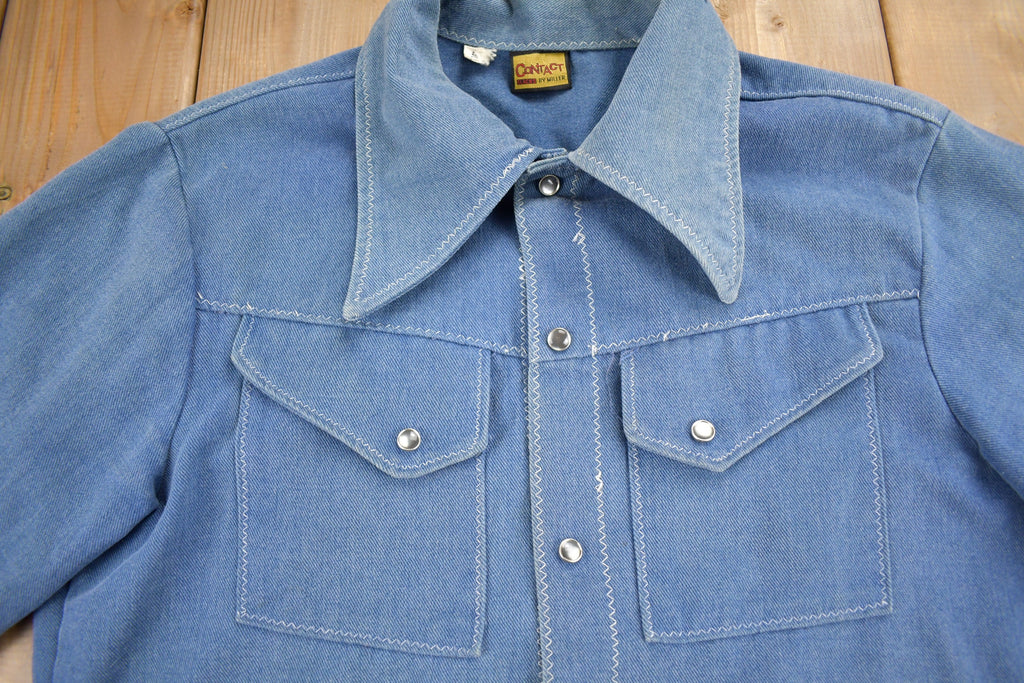 Vintage 1980s Contact Slacks By Miller Western Style Button Up Shirt