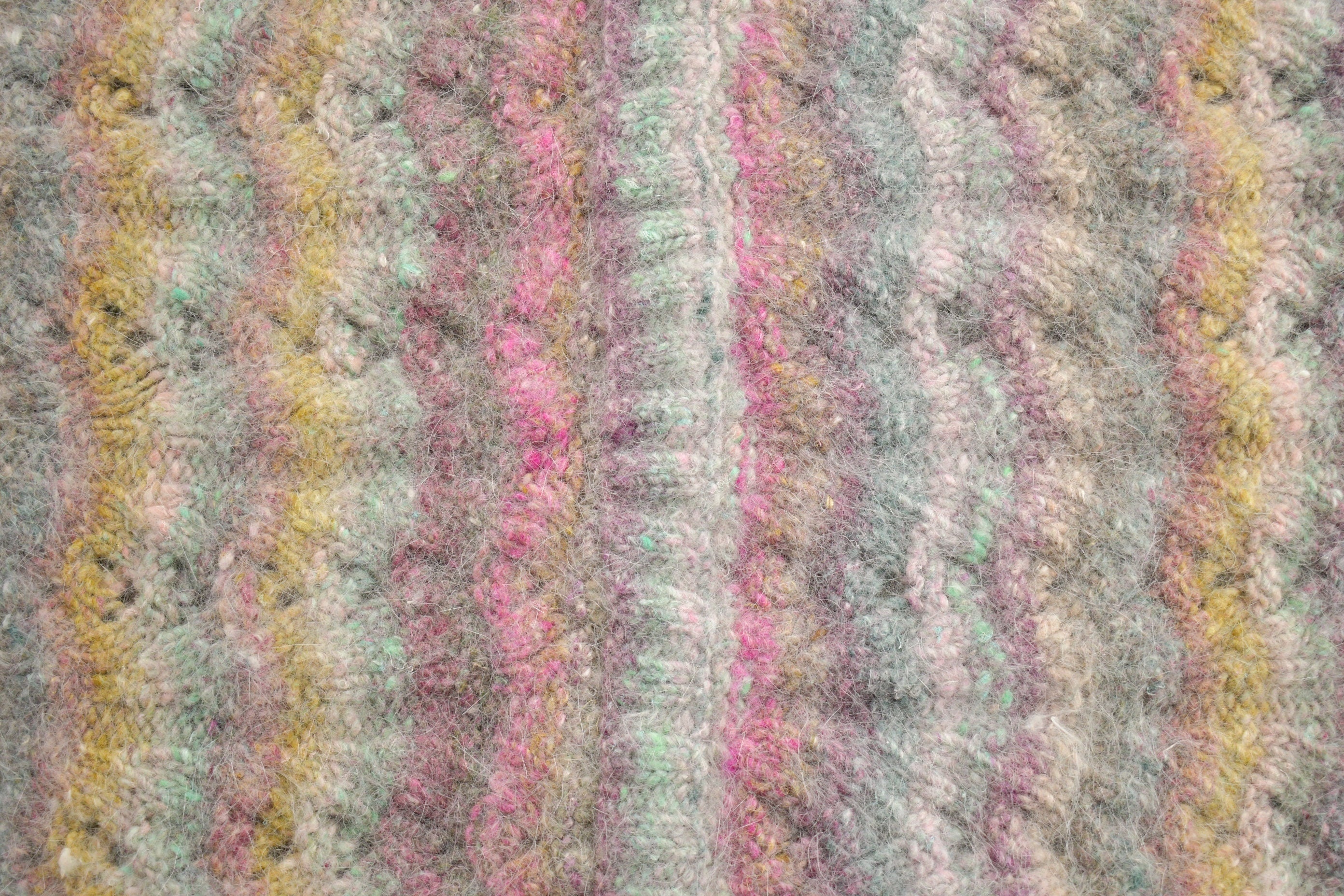 Vintage 1990s Mohair Knitted Sweater / Vintage 90s Crewneck / Pattern Sweater / Abstract Sweater / Vintage Mohair