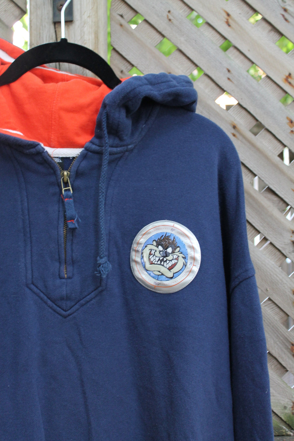 Vintage 1990s Looney Tunes Tzmanian Devil Quarter Zip Hoodie