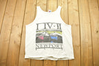 Vintage 1990s Newport Blue Graphic Tank Top Shirt