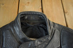 Vintage 1990s Genuine Leather Biker Jacket Padded Sleeve Adult Large