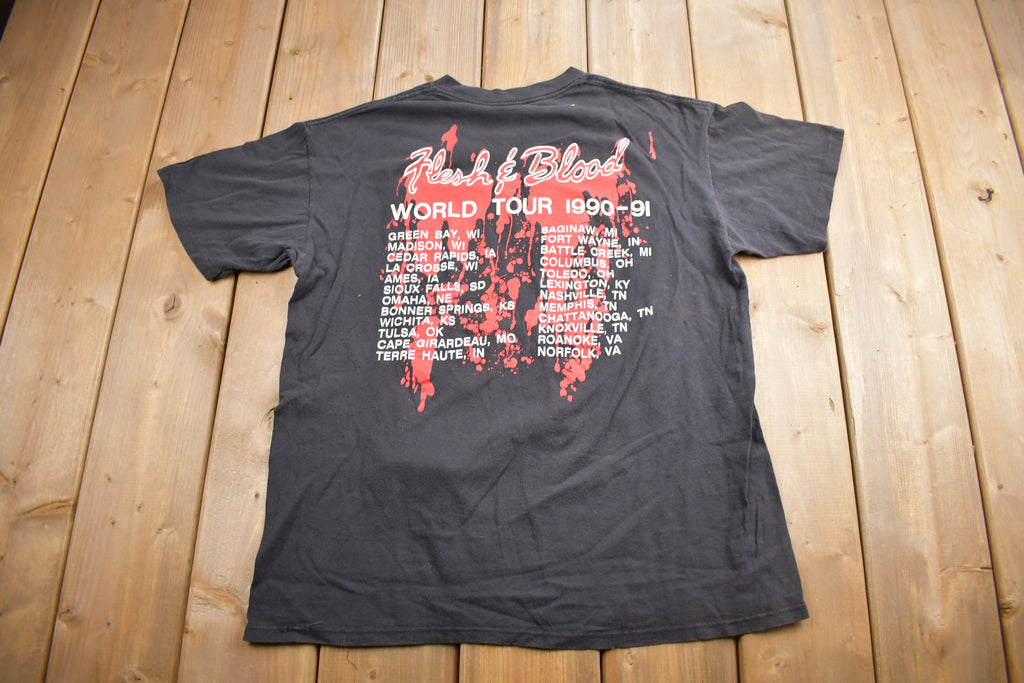 Vintage 1991 Poison Flesh And Blood World Tour Graphic Band T-Shirt