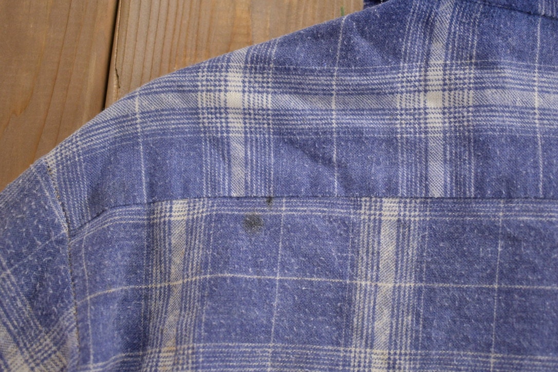 Vintage 1980s Plaid Flannel Button Up Shirt