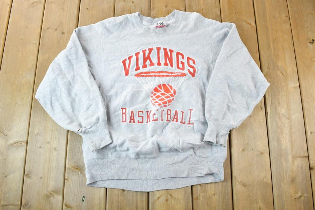 Vintage 1990s Vikings Basketball Lee Cross Grain Souvenir Crewneck Sweatshirt Made In USA