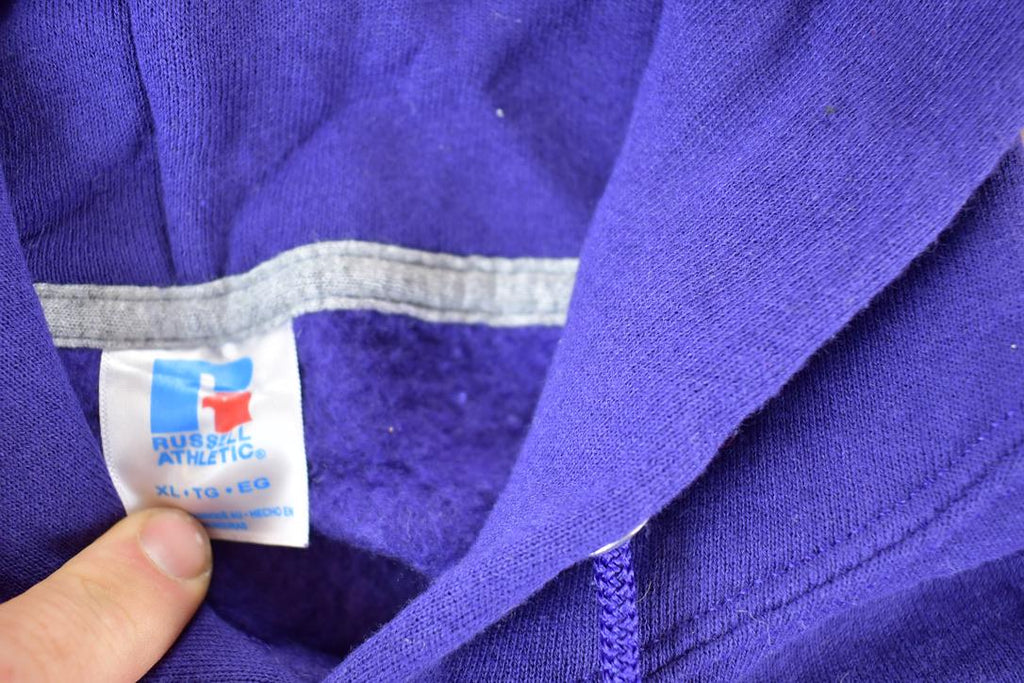 Vintage 1990s Blank Purple Russell Athletic Hoodie Crewneck Sweatshirt Mens L