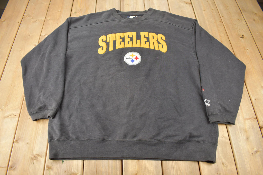 Vintage 1996 Pittsburgh Steelers NFL Embroidered Starter Crewneck Sweatshirt Size 2XL