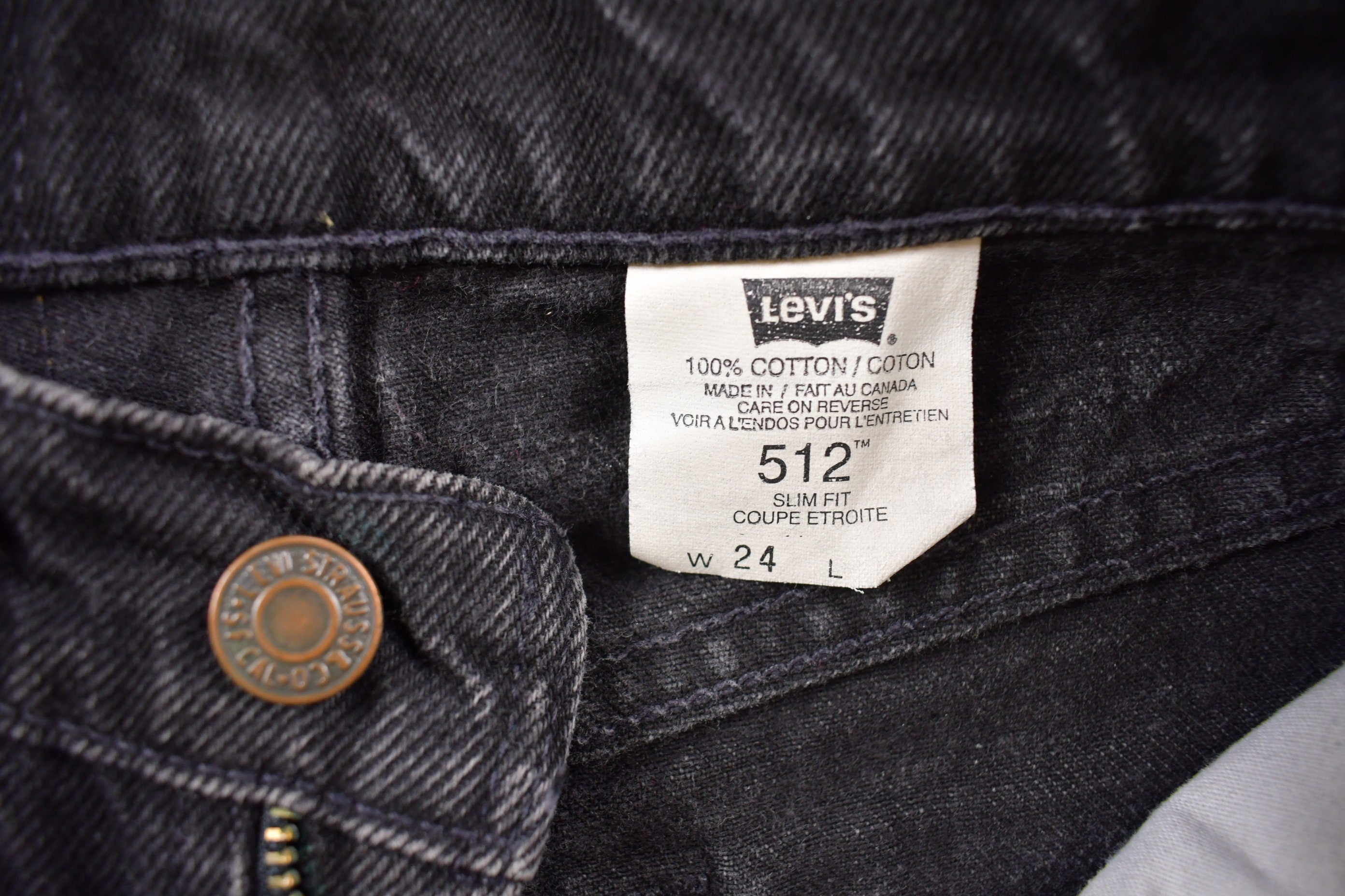 Vintage 1990s Levi's 612 Red Tab Women's Black Denim Jeans Size 24 x 30