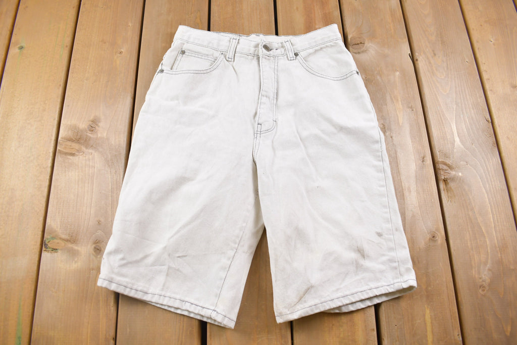 Vintage 1990s Bonjour White Jean Shorts 26 x 10