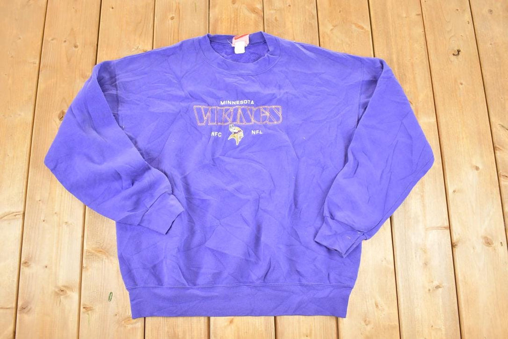 Vintage 1990s Minnesota Vikings NFL Crewneck Sweatshirt Men's L