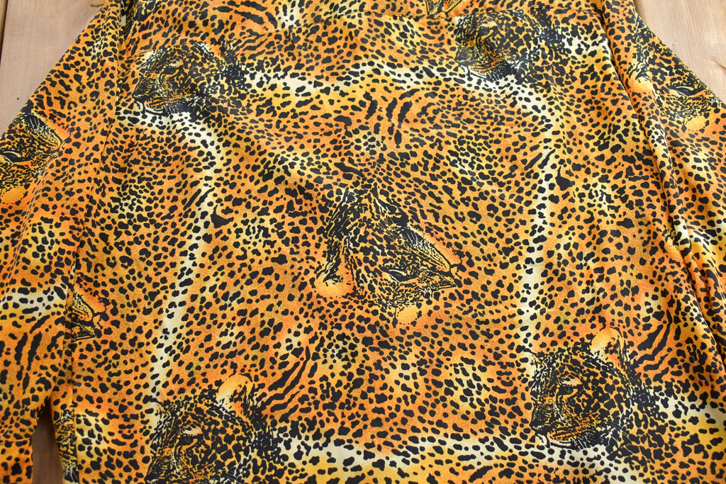 Vintage 1990s Cheetah Print Button Up Shirt