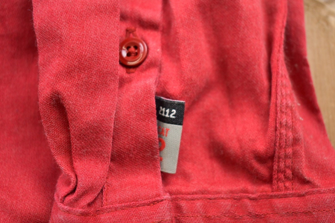Vintage 1990s Flame Resistant Carhartt Blank Button Up Shirt