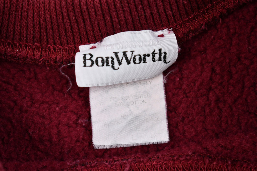 Vintage 1990s Bon Worth Floral Embroidered Double Crewneck Sweatshirt
