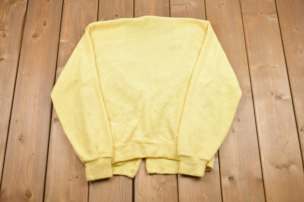 Vintage 1990s Yellow Button Up Cardigan Sweater
