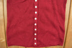 Vintage 1980s Burgundy Knit Button Up Vest