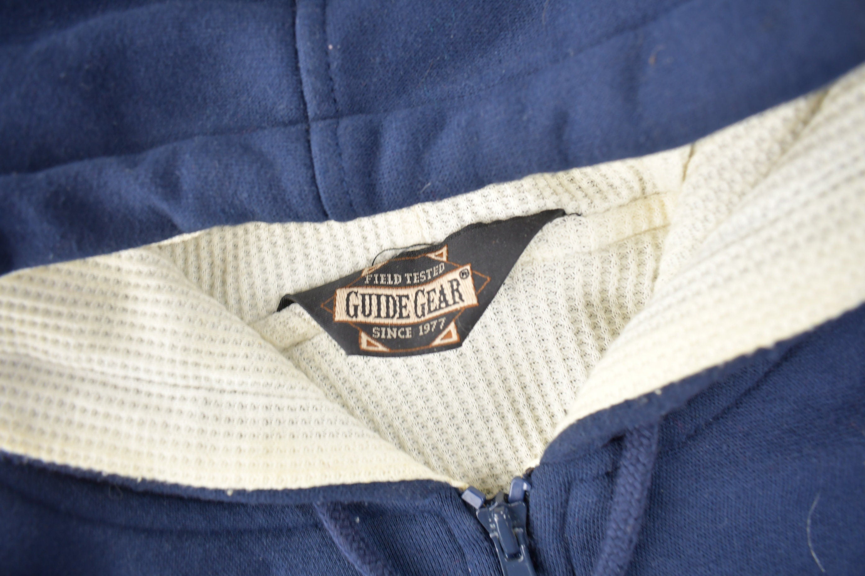 Vintage 1990s Guide Gear Blank Thermal Hoodie Size XL