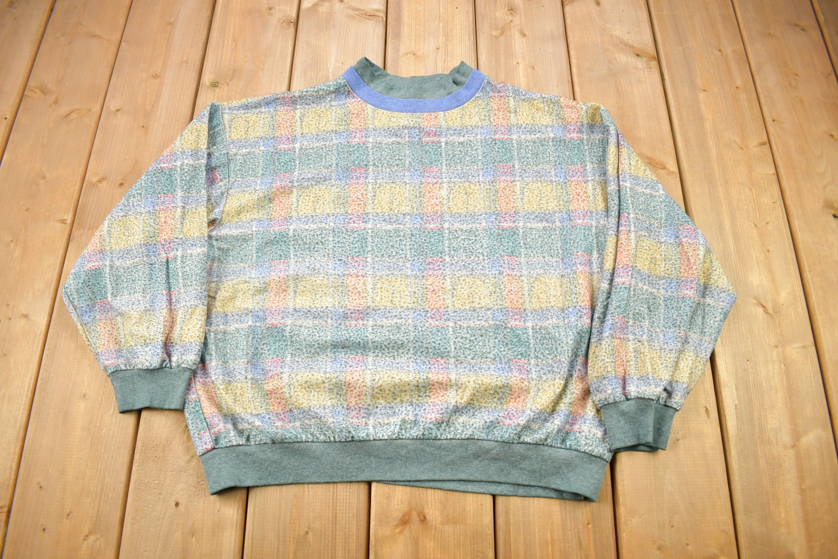 Vintage 1990s Winterset Cute Plaid Crewneck Sweater