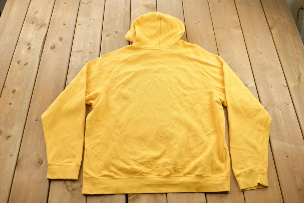 Vintage 1990s Yellow Nike Mini Grey Tag Swoosh Hoodie