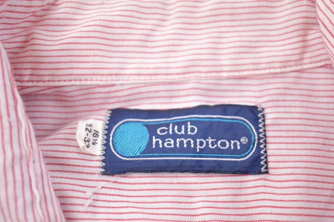 Vintage 1990s Club Hampton Vertical Striped Button Up Shirt