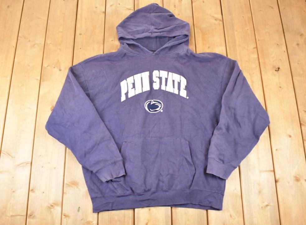 Vintage 1990s Penn State University Embroidered Hoodie Sweater Mens L