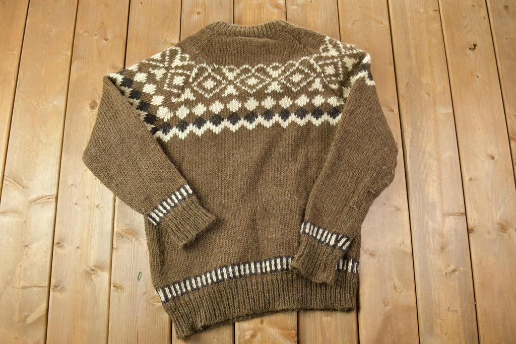 Vintage 1990s Gaeltarra Loomed In County Mayo Ireland 100% Wool Knit Crewneck Sweater