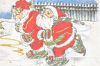 Vintage 1990s Merry Merry Christmas Skating Santa Crewneck Sweatshirt Women's XXL / Made In USA / 90s Xmas Crewneck / Cute Cartoon Holidays