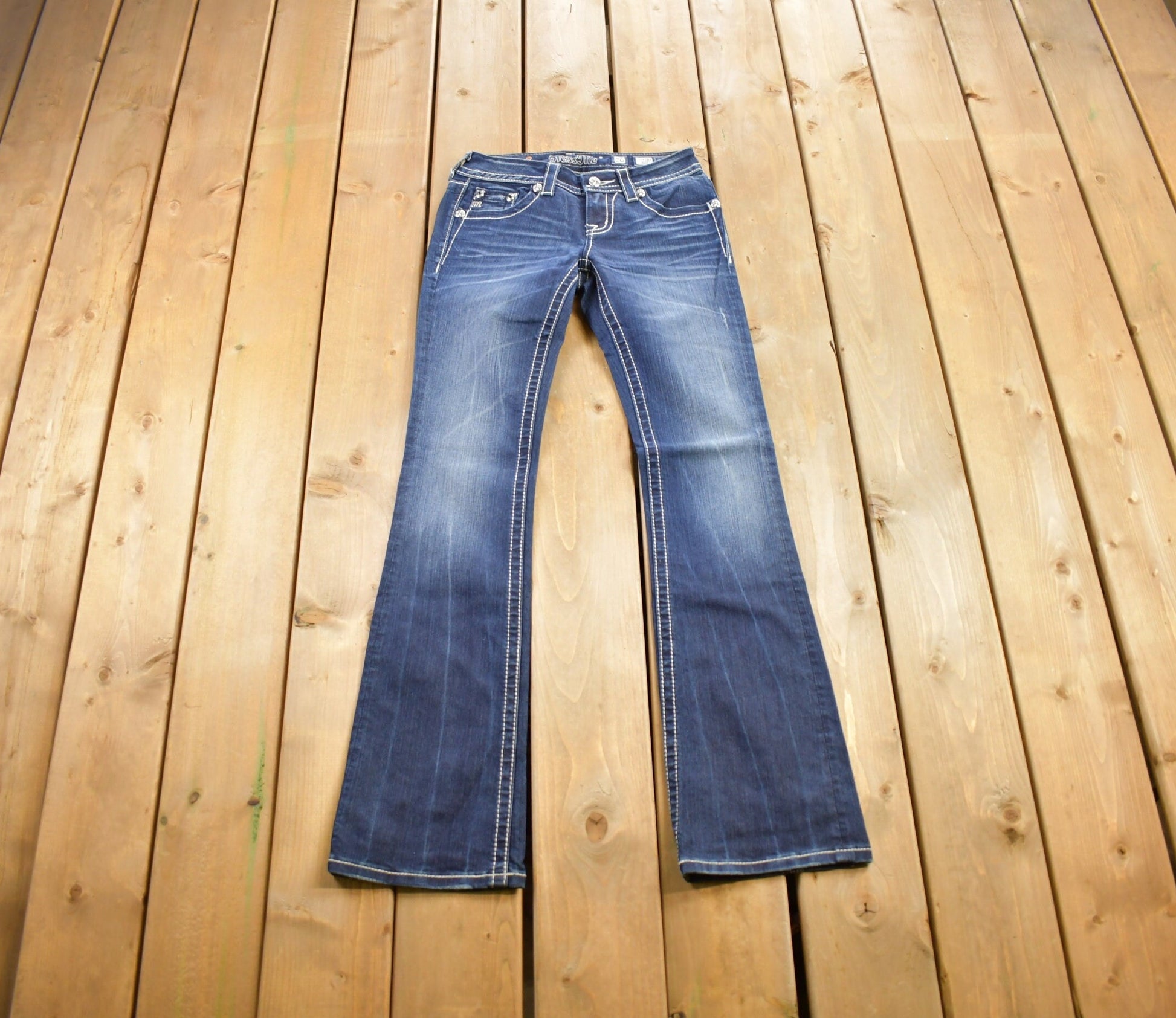 Vintage Y2K Miss Me Bedazzled Low Rise Jeans Size 26x33