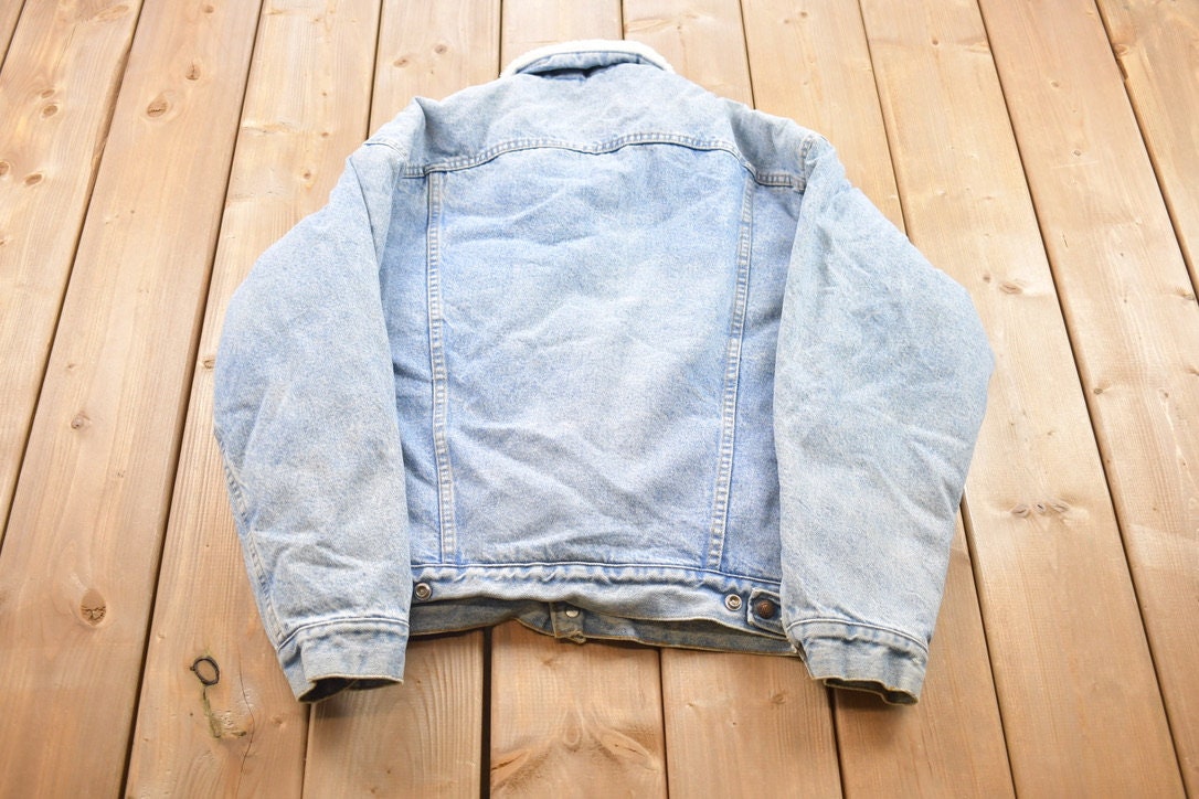 Vintage 1980s Levi's Sherpa Jacket Light Wash Denim