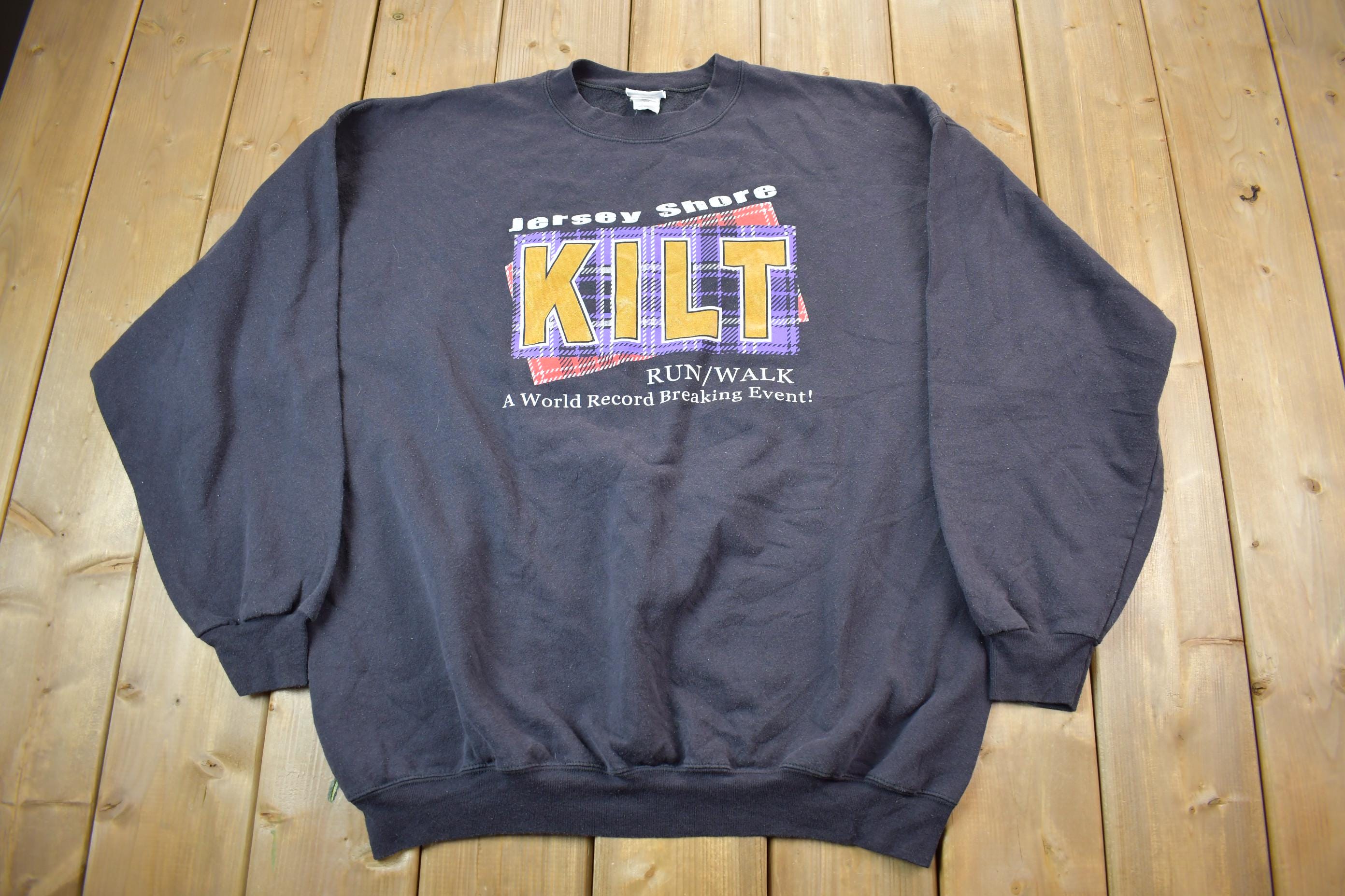 Vintage 1990s Jersey Shore Kilt Crewneck Sweatshirt