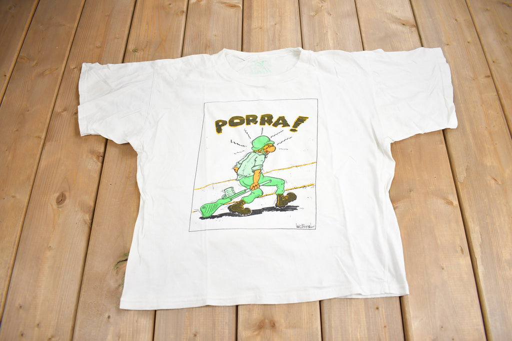 Vintage 1980s Porra Soldier Graphic T Shirt