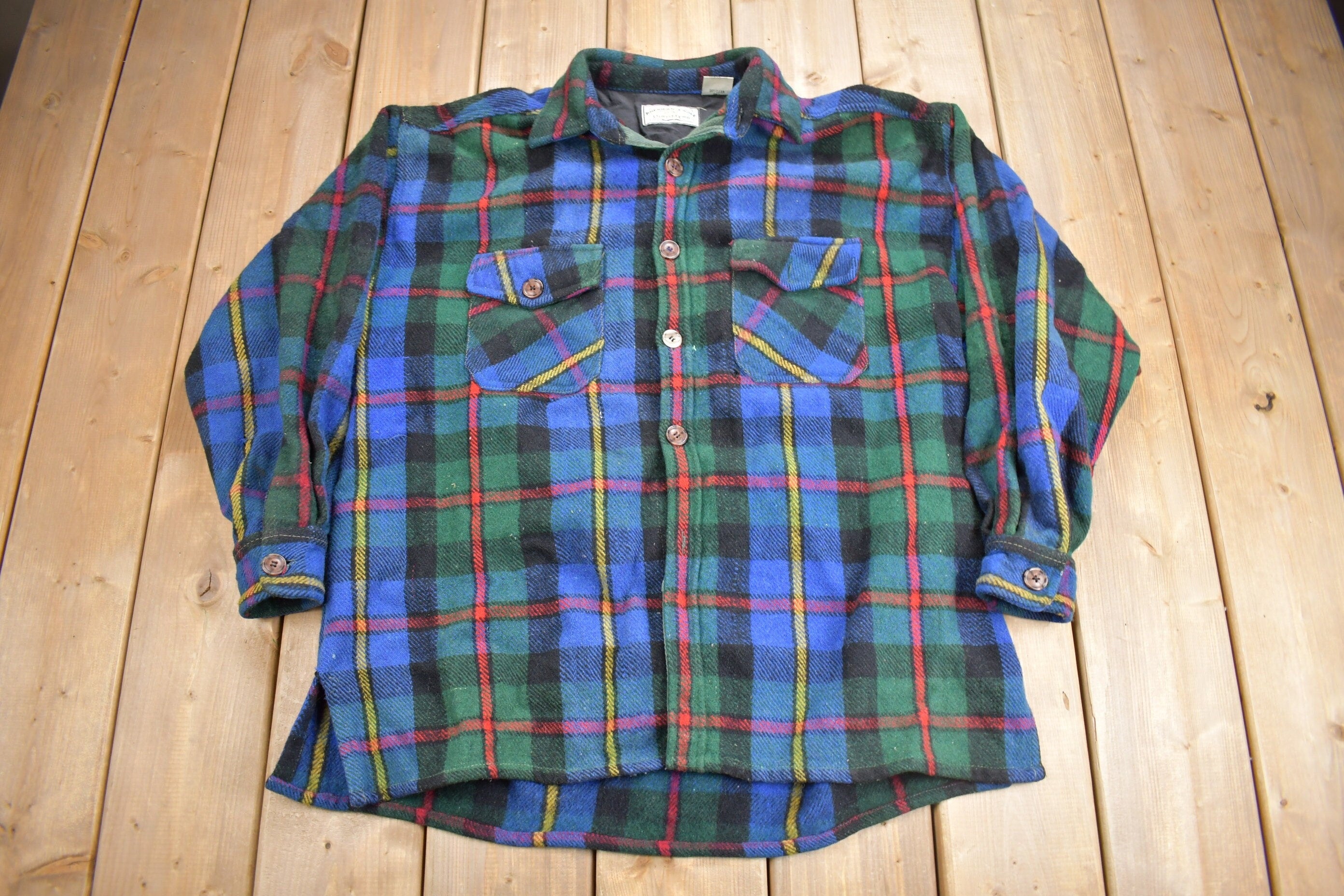 Vintage 1990s American Eagle Plaid Flannel Button Up Shirt