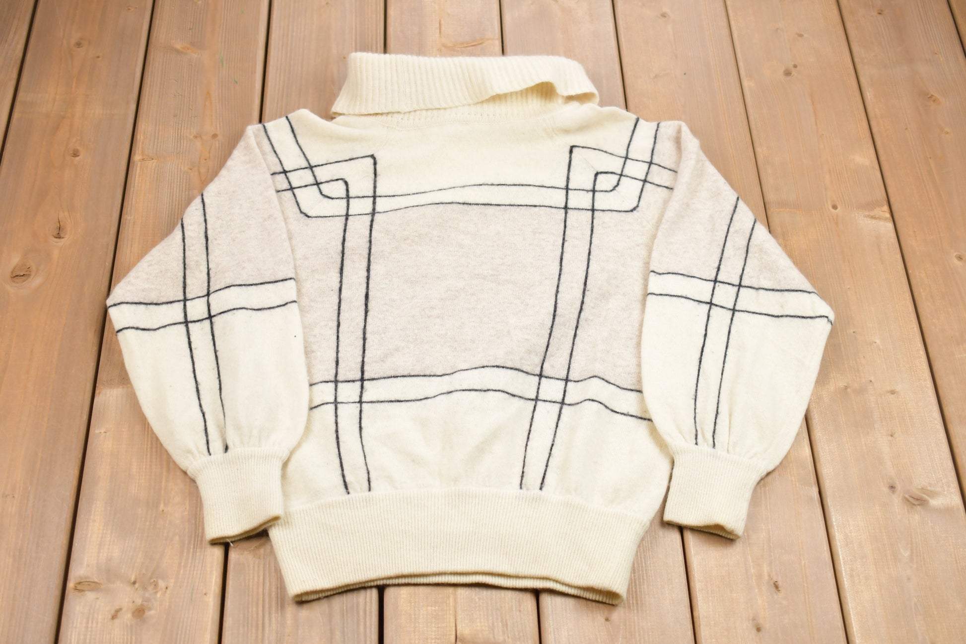 Vintage 1980s Abstract Wool Knitted Sweater