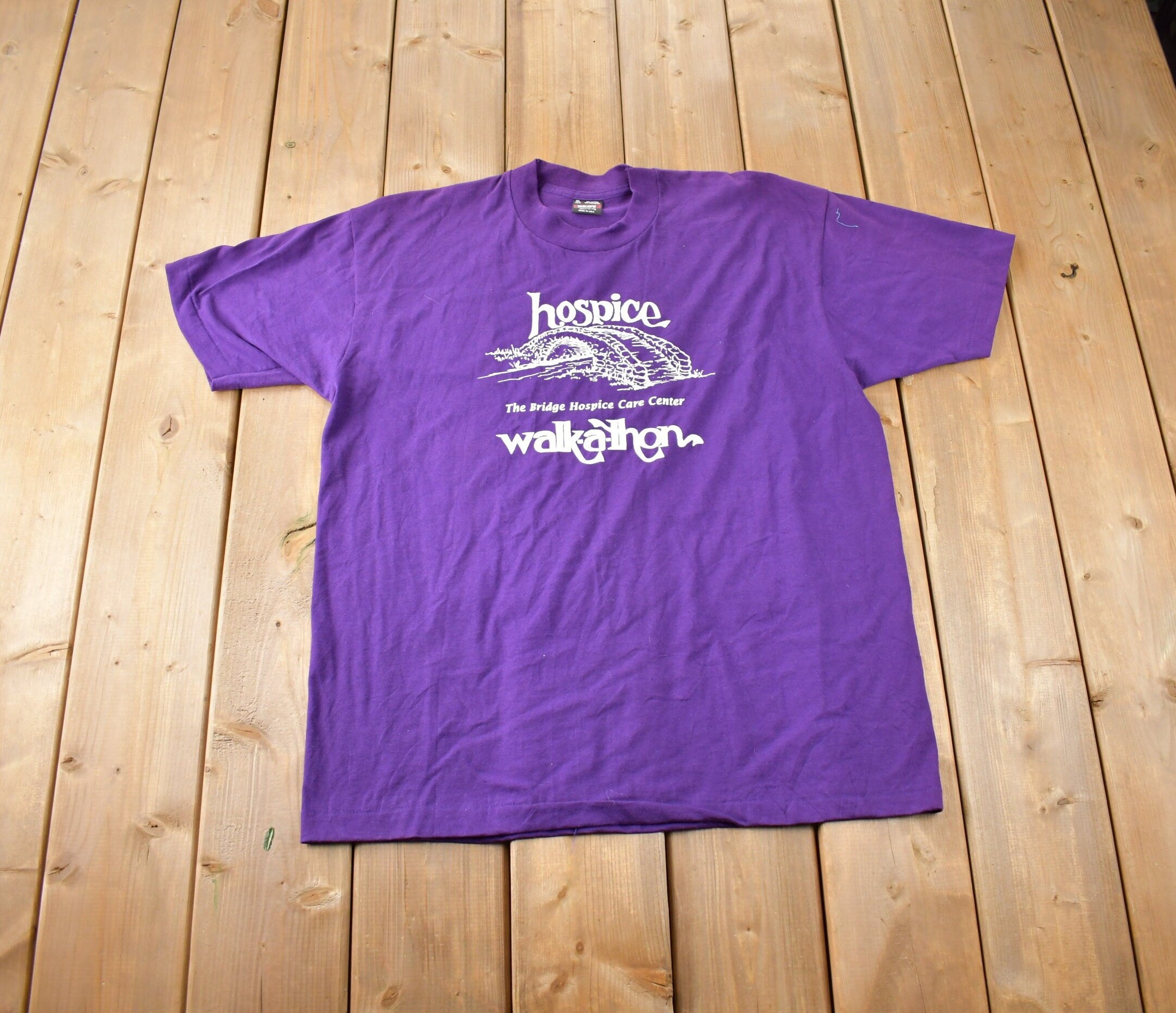 Vintage 1990s Hospice Walkathon Souvenir Single Stitch T Shirt Made In USA Size XL