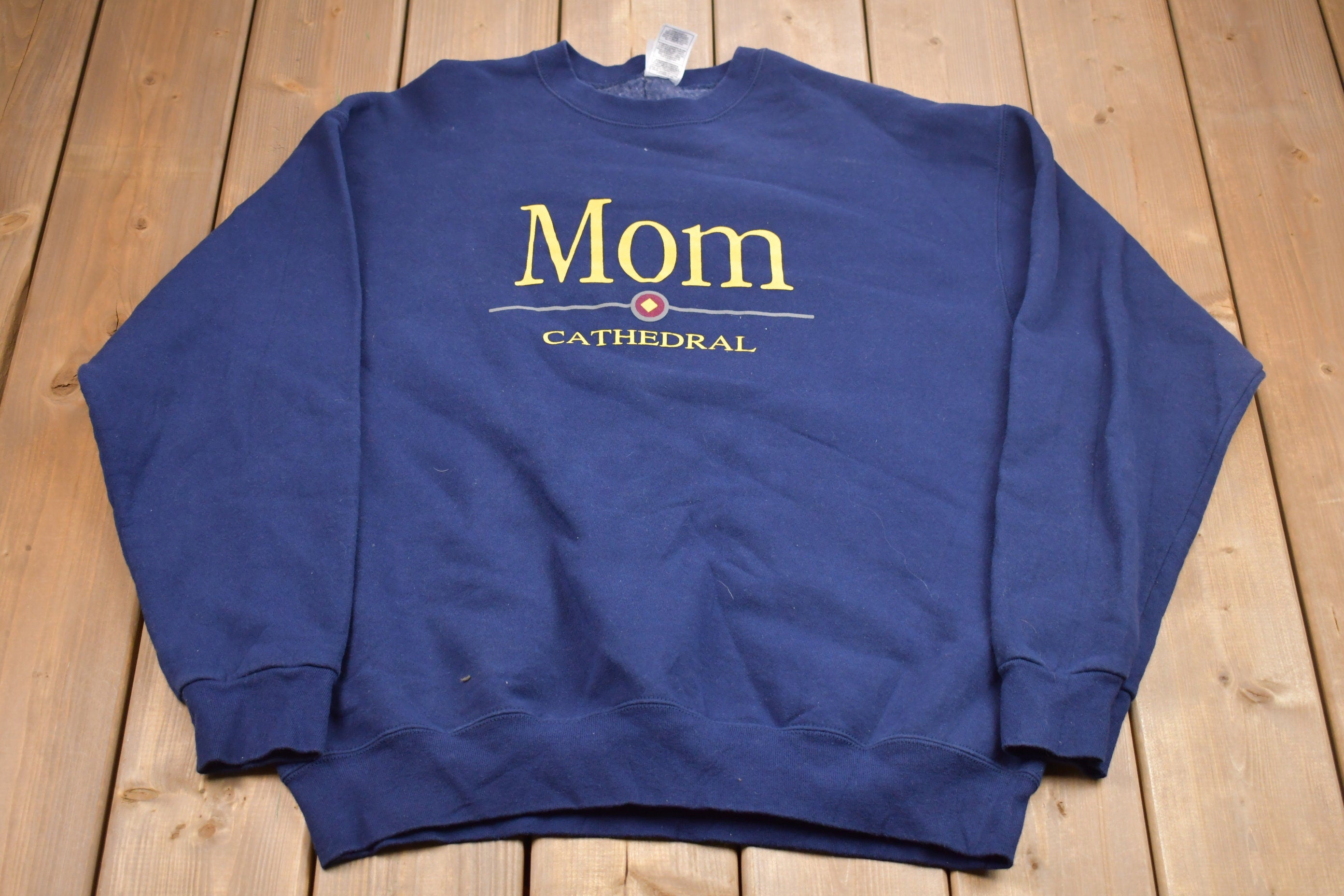 Vintage 1990s Cathedral Mom Embroidered Crewneck Sweatshirt