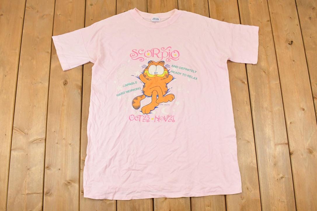 Vintage 1990s Garfield Scorpio Flirts Souvenir Sleepwear T-Shirt Women's XXL