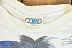Vintage 1990s Como Palm Tree Moonlight Scene Graphic Santo Domingo Dominican Republic Souvenir Travel T-Shirt /