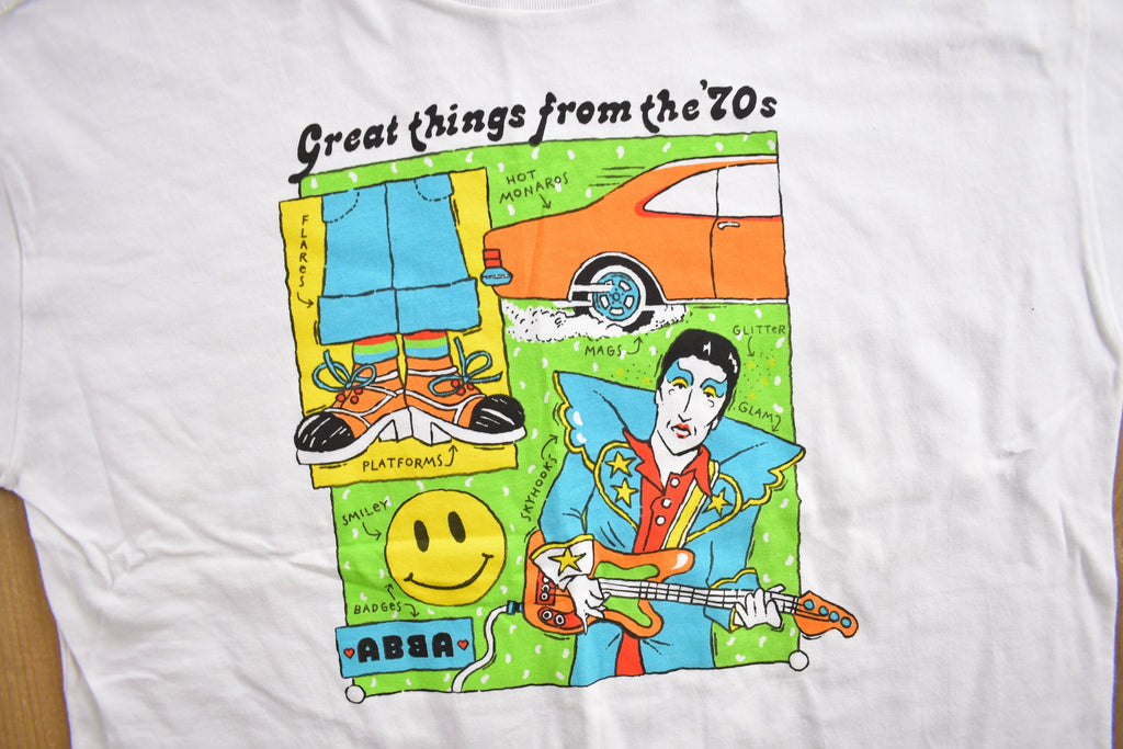 Vintage 1970s "Great Things Come From The 70s" Theme Graphic T-Shirt  Deadstock  Vintage Art Tee  Single Stitch  Made In Australia