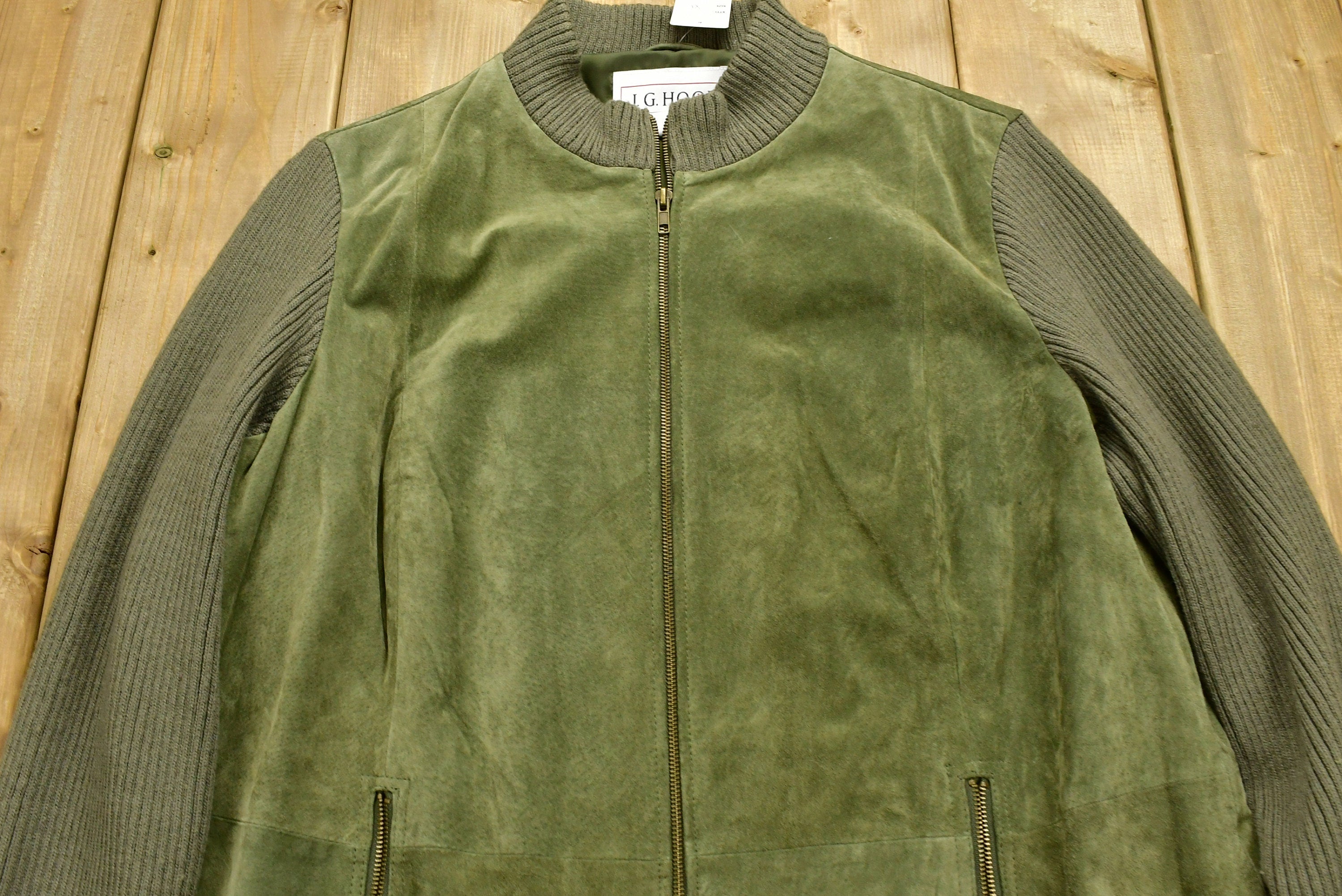 Vintage 1990s J.G, Hook Suede Color Block Women's Jacket