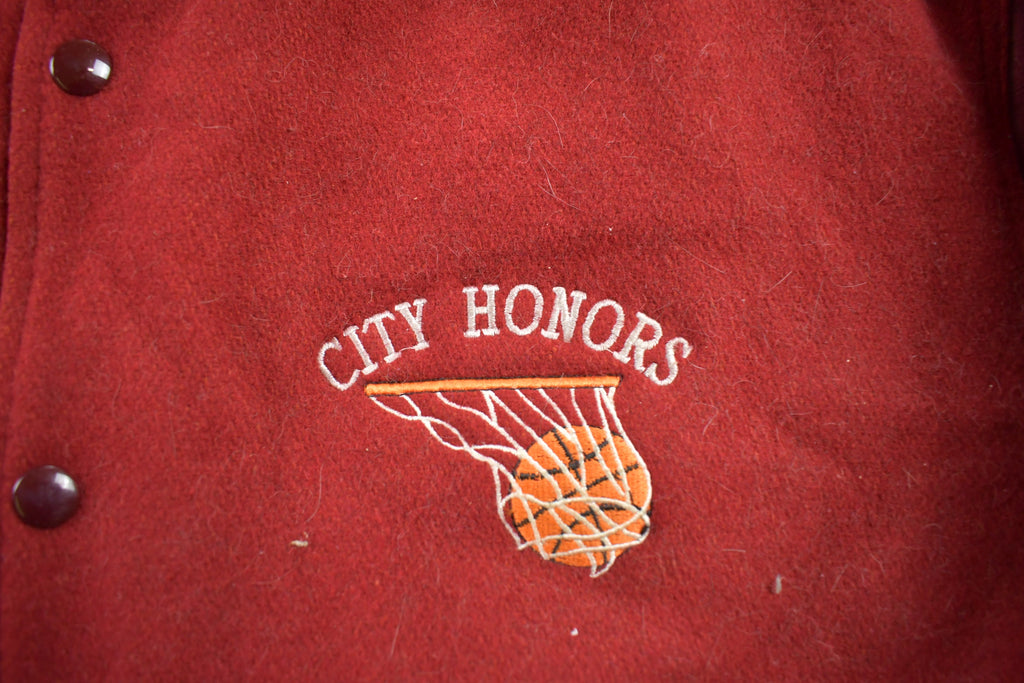 Vintage 1980s City Honors Leather Varsity Jacket