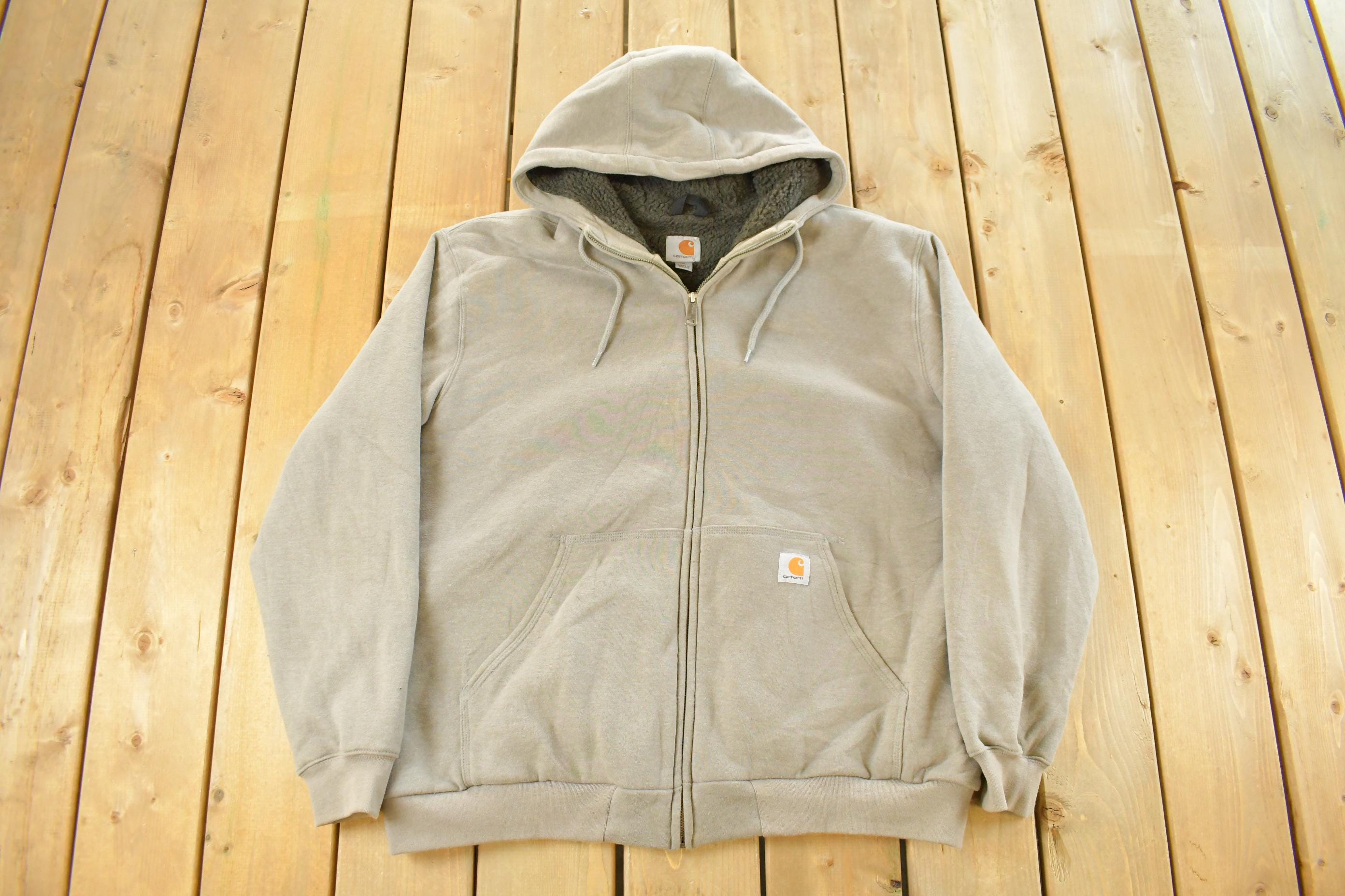 Vintage Y2K Carhartt Full Zip Fleece Lined Hoodie Sweatshirt Men's XL