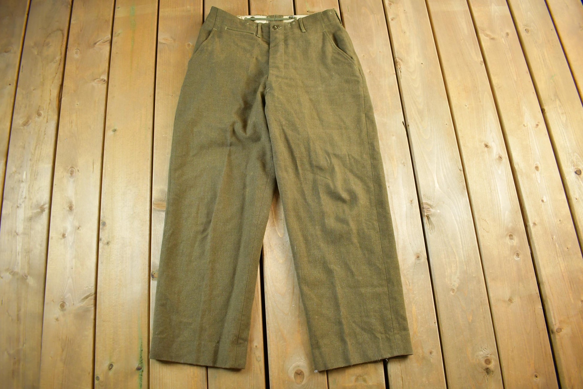 Vintage 1950s 1960s Military Wool Field Combat Pants Size 31 x 28