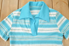 Vintage 1970s Blue Striped Polo Shirt