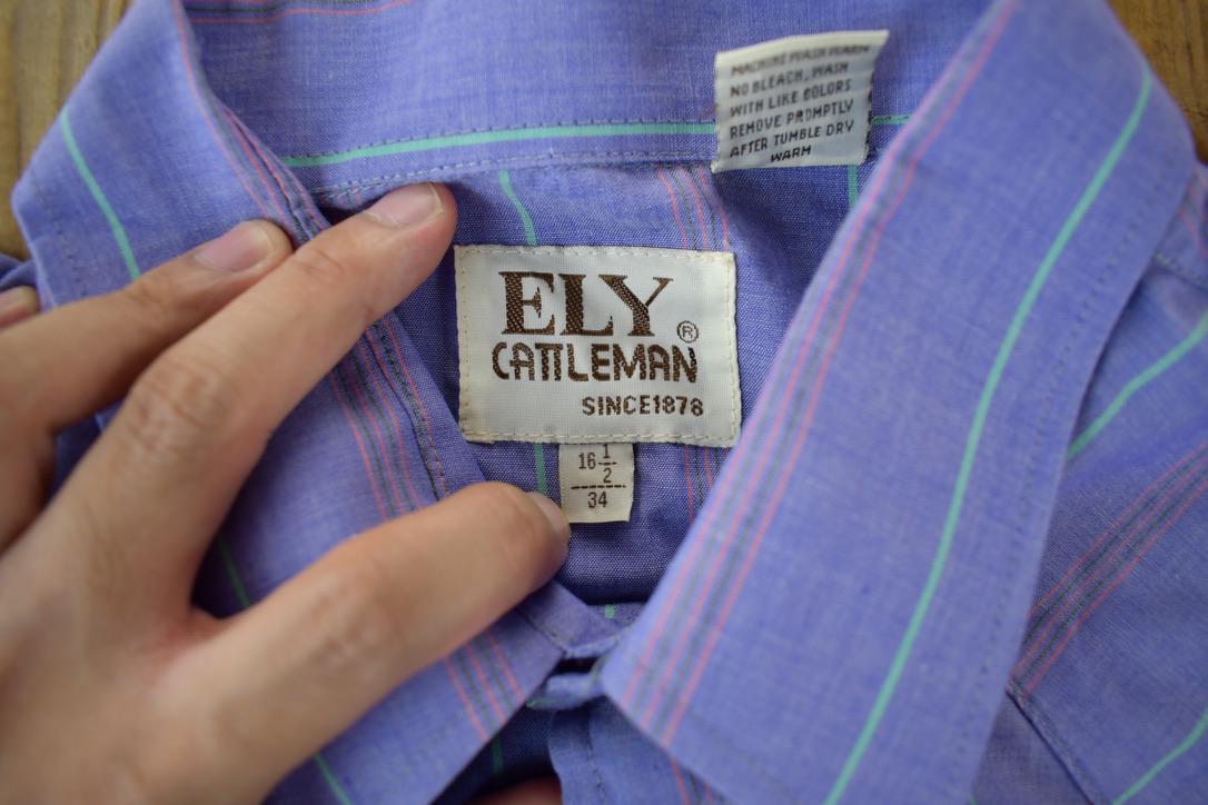 Vintage 1990s Ely Gentleman Stripe Western Shirt  Casual Wear